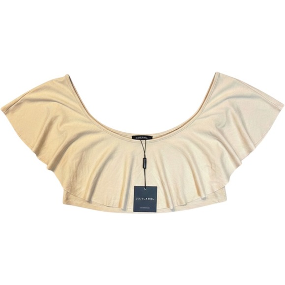 JLUXLABEL Tops - NWT JLUXLABEL Tan Rufflle Crop Top Women's Size XL Beach Festival Vacation